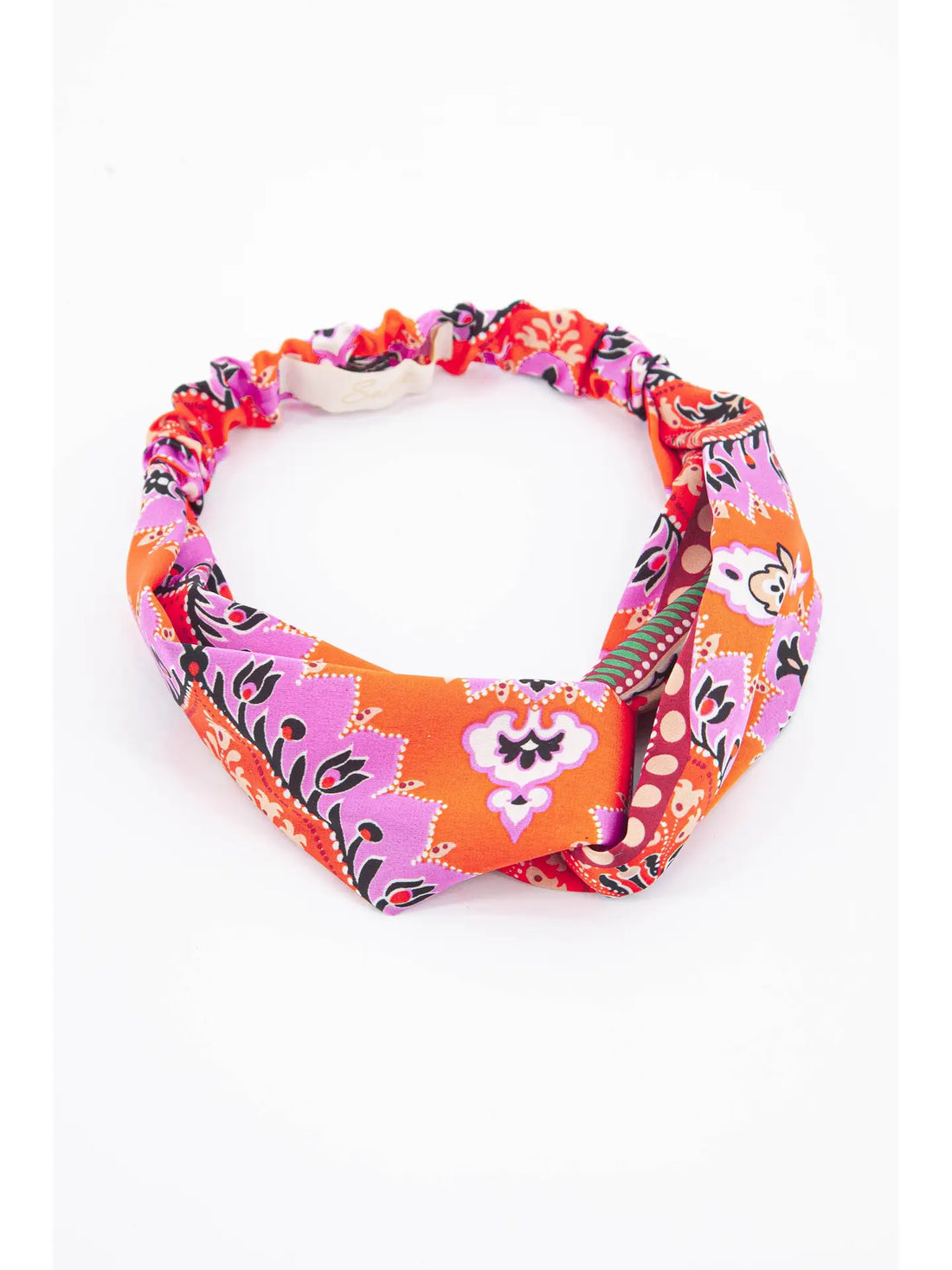 Sassie Textured Mandala Print Headband in Fuchsia Pink