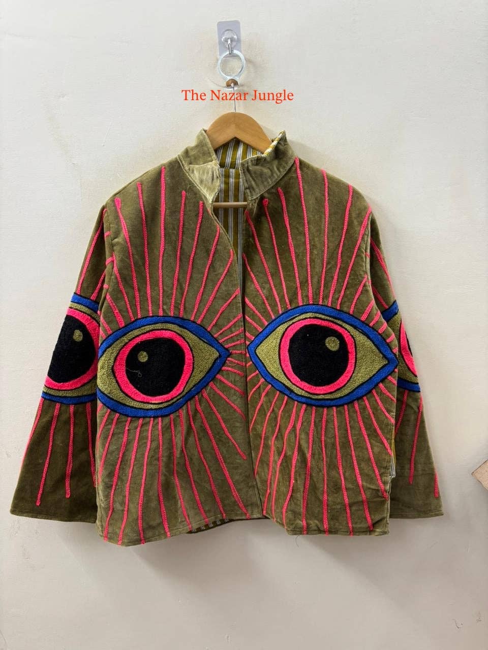 The Nazire Evil Eye Embroidered Velvet Jacket - 2 colours Available