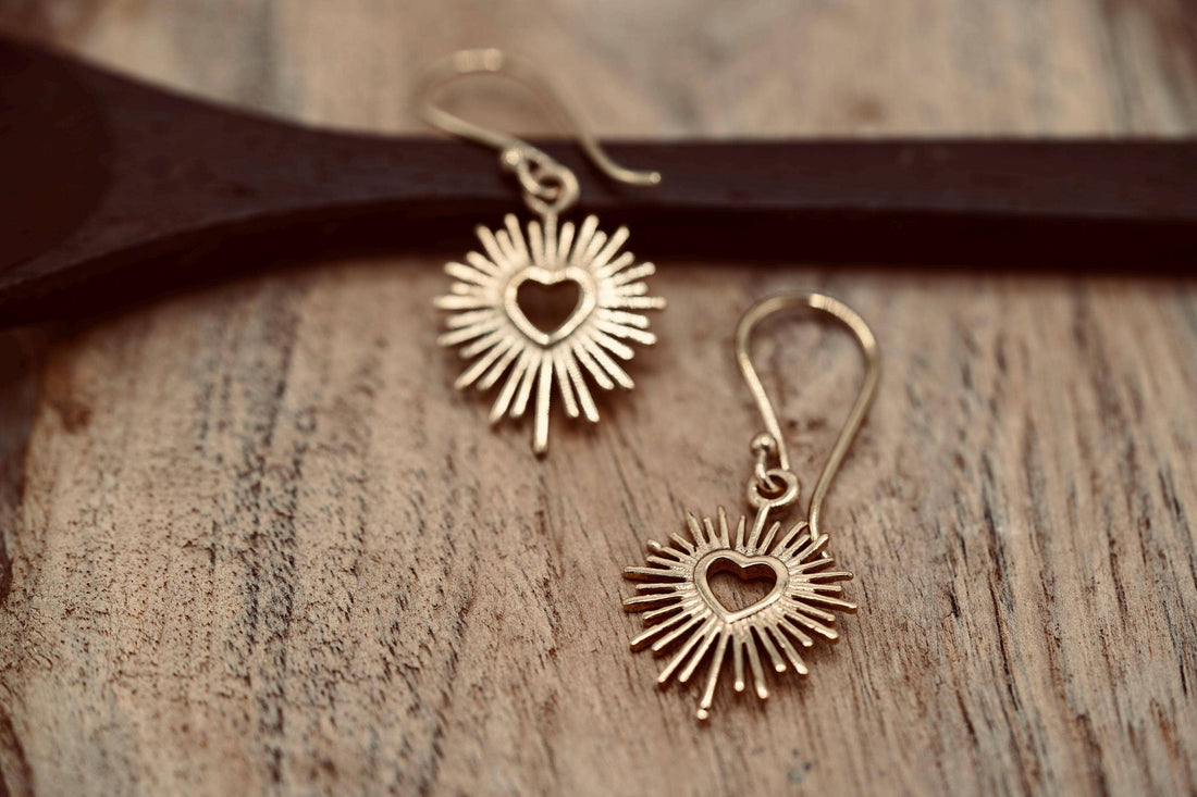 MILAGRO Brass Sacred Heart Earrings