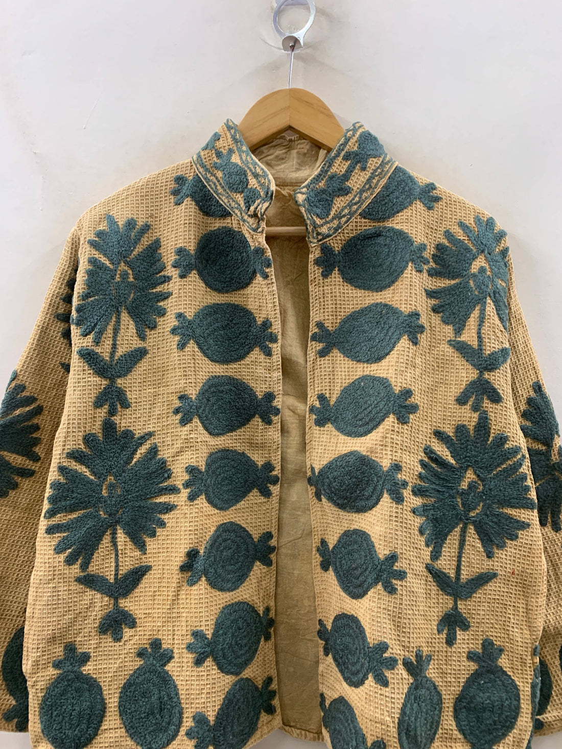 The Golden Susani — Hand-Embroidered Waffle Cotton Jacket