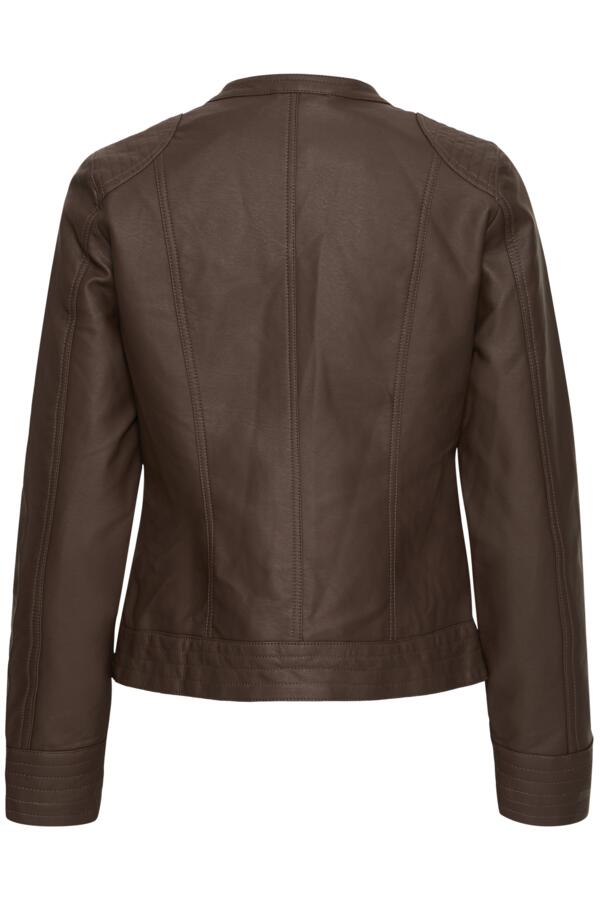 ACOM Vegan Leather Jacket in Chocolate Brown