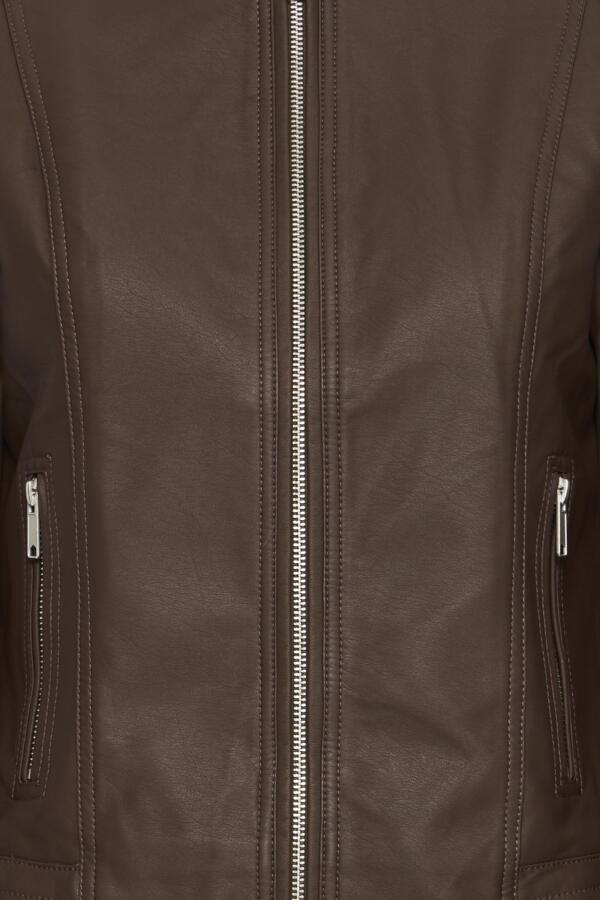 ACOM Vegan Leather Jacket in Chocolate Brown