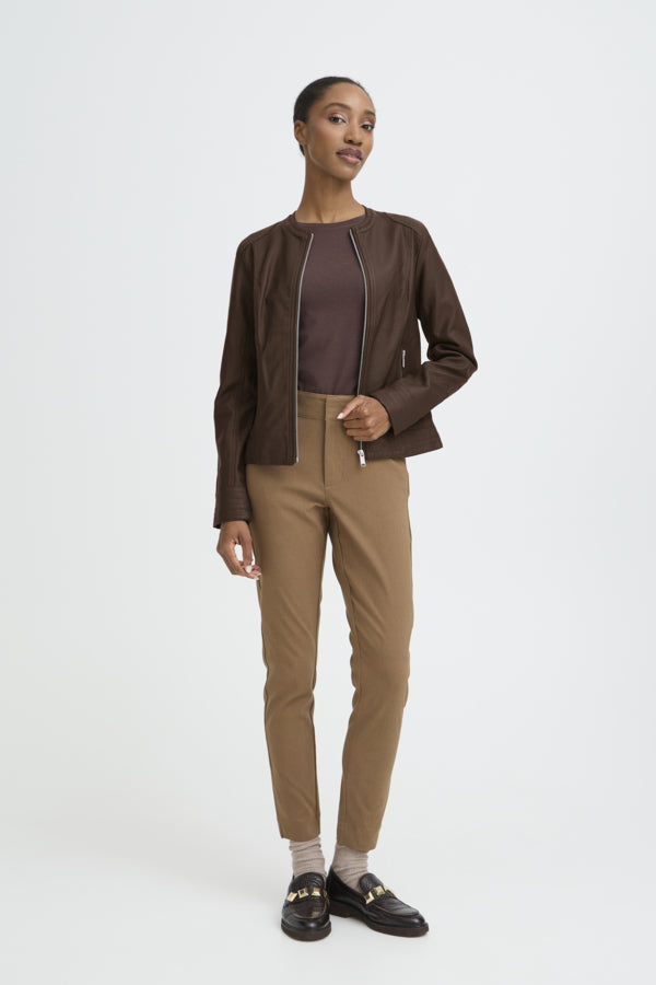 ACOM Vegan Leather Jacket in Chocolate Brown