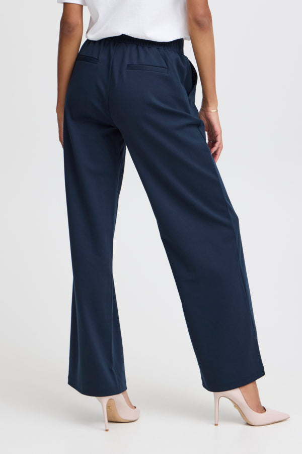 RIZETTA 2 Wide Trousers in Navy