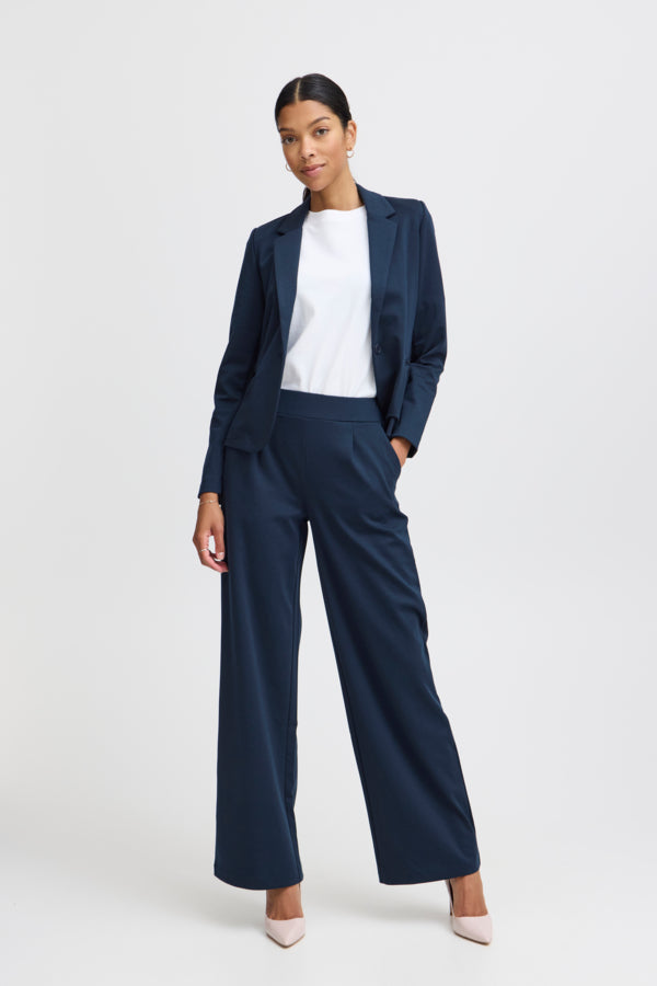 RIZETTA 2 Wide Trousers in Navy