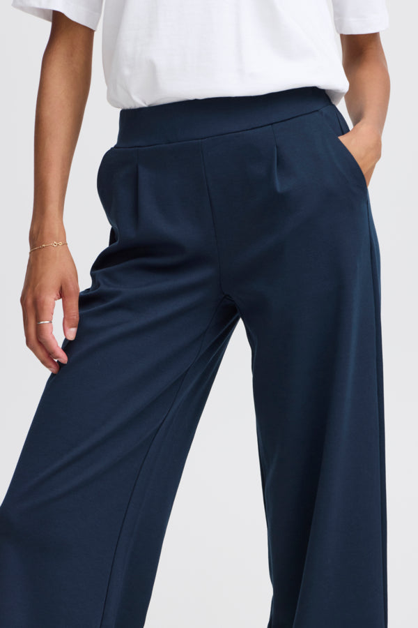 RIZETTA 2 Wide Trousers in Navy