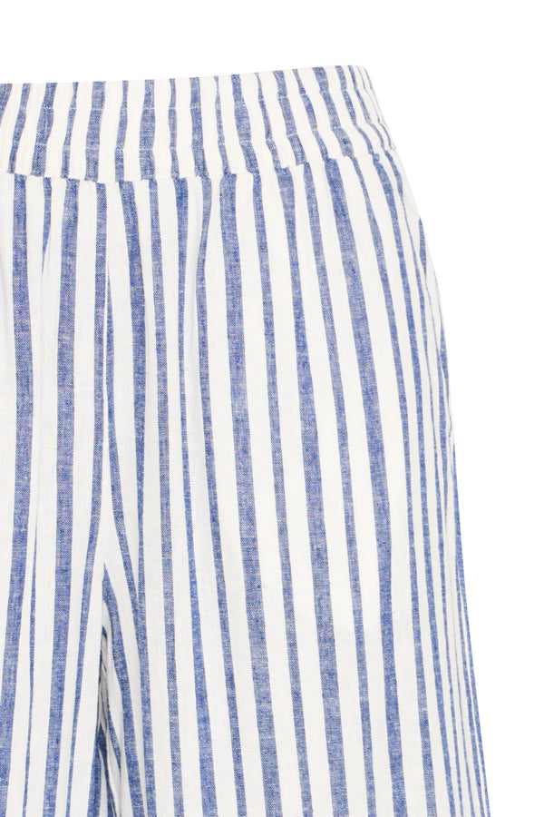 FALAKKA Linen Crop Trousers in Blue Stripe