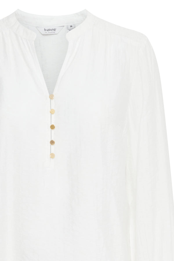 ILABA Long Sleeve Boho Blouse in Off White
