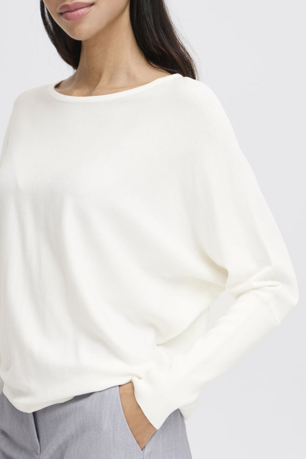 MORLA Fine Batwing Knit in Marshmallow White