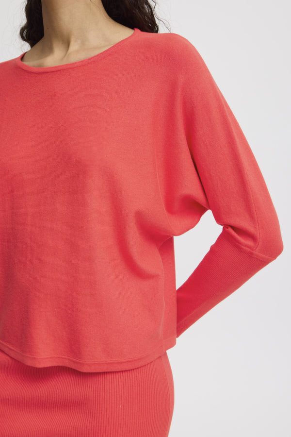 MORLA Fine Batwing Knit in Red