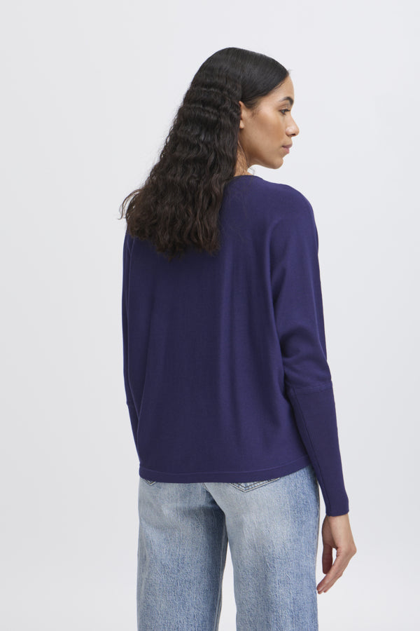 MORLA Fine Batwing Knit in Medieval Navy Blue