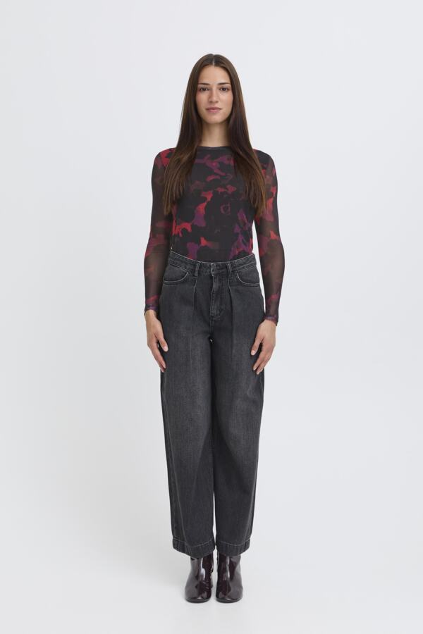 PALOMA Mesh Top in Red Barbados Print
