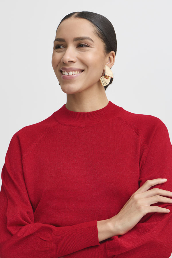 MOBBE Subtle Glitter Jumper in Cherry Red