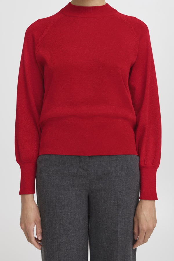 MOBBE Subtle Glitter Jumper in Cherry Red