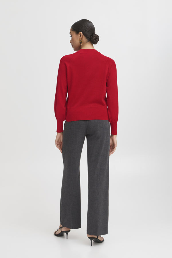 MOBBE Subtle Glitter Jumper in Cherry Red