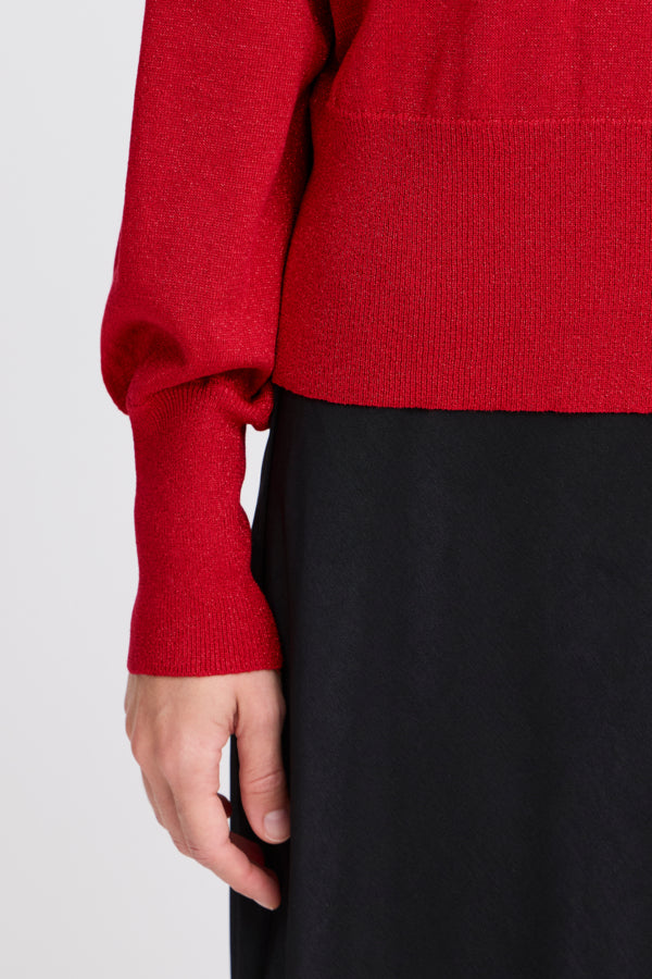 MOBBE Subtle Glitter Jumper in Cherry Red