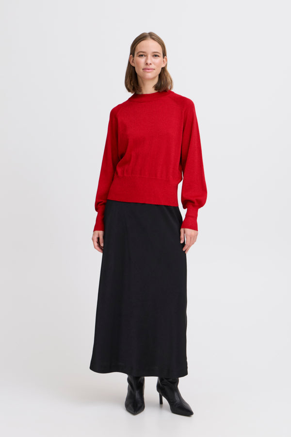 MOBBE Subtle Glitter Jumper in Cherry Red