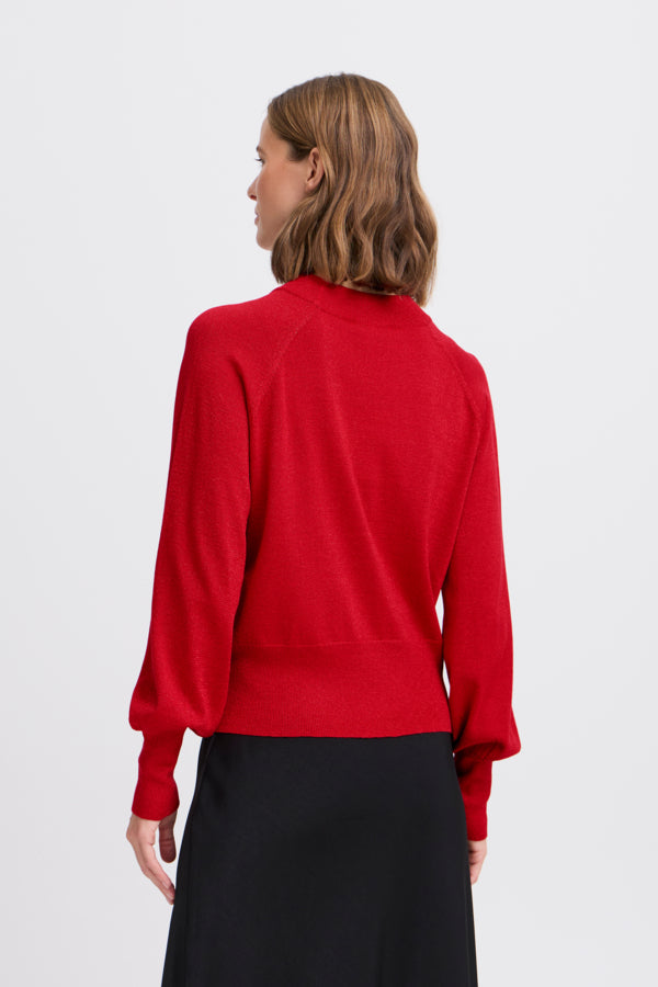 MOBBE Subtle Glitter Jumper in Cherry Red