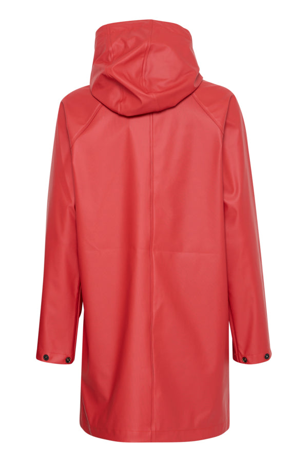 AVAN Hooded Raincoat in Red