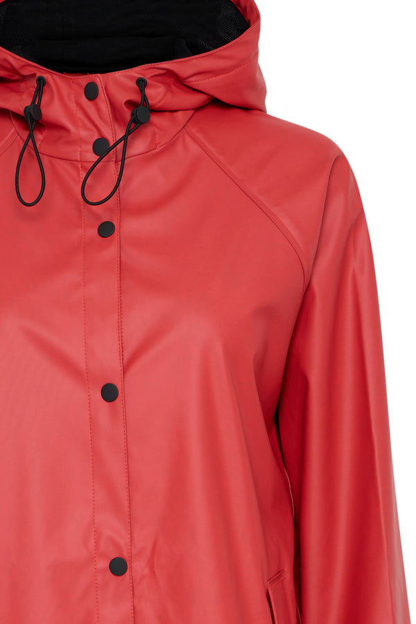 AVAN Hooded Raincoat in Red