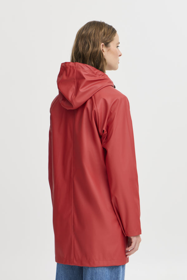 AVAN Hooded Raincoat in Red