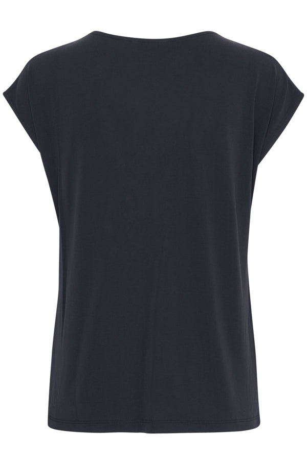 PERL V Neck Tee in Black