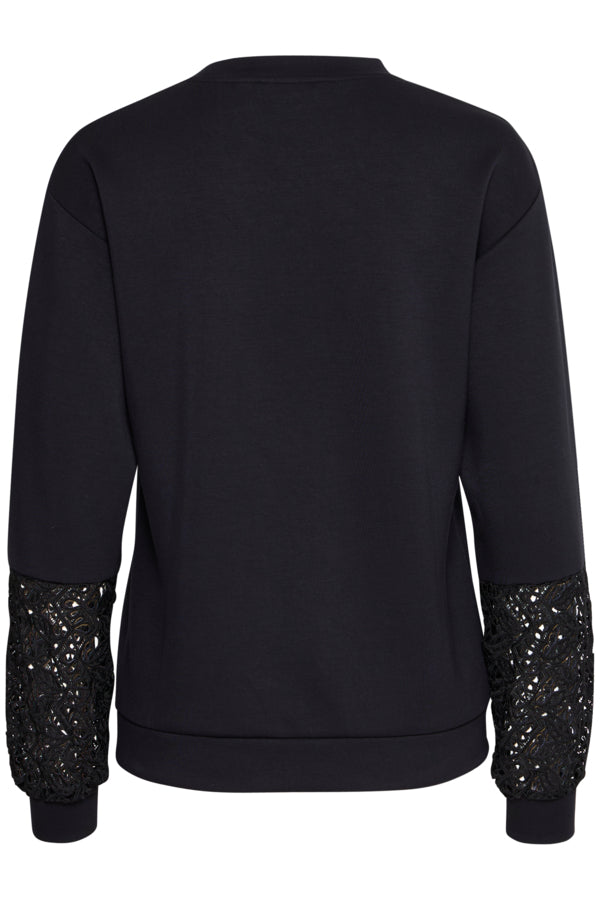 BANA 1 Lace Panel Sweatshirt in Black