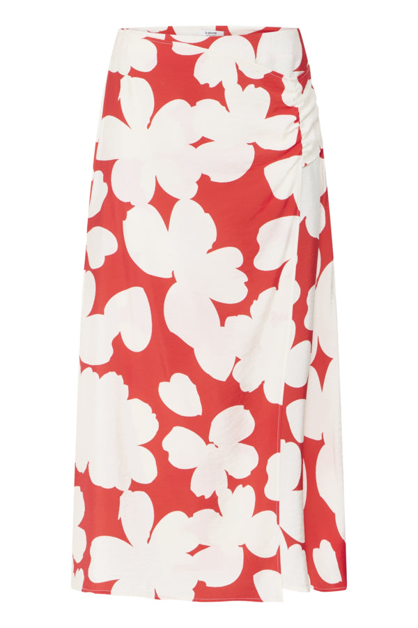 IBINE 3 Skirt in Red Flame Flower Print