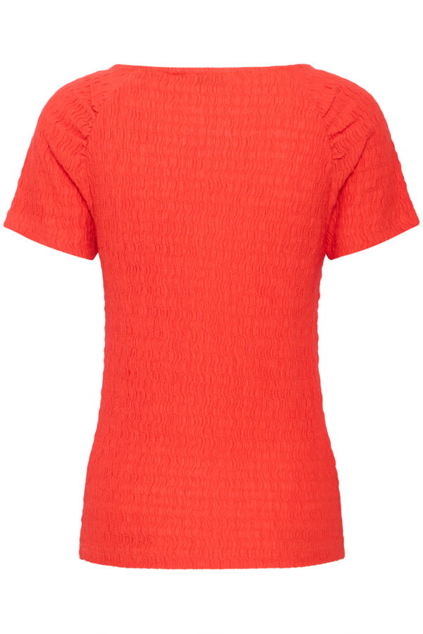 ROLA Textured Tee in Scarlet Flame Red