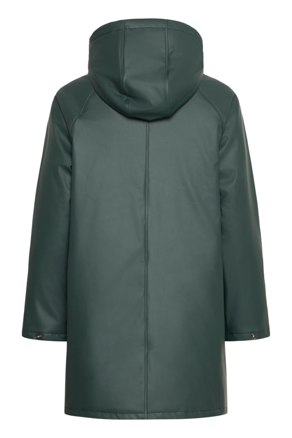 AVAN Mid Length Raincoat in Green