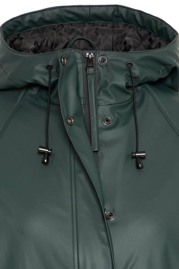 AVAN Mid Length Raincoat in Green