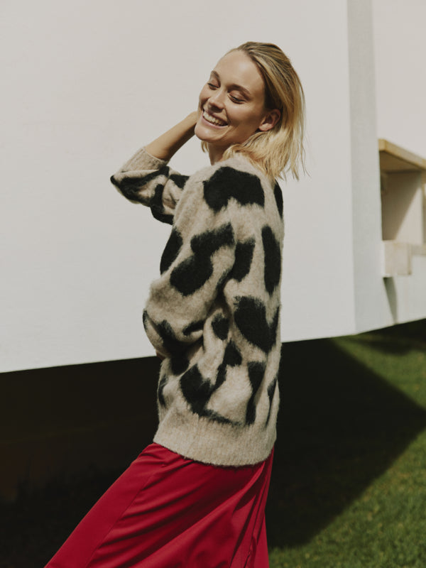 MINYAX Leopard Animal Print Cosy Jumper