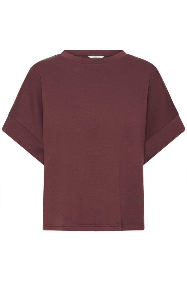 PUSTI Bana Super Soft Short Sleeve Sweatshirt in Wine Royale