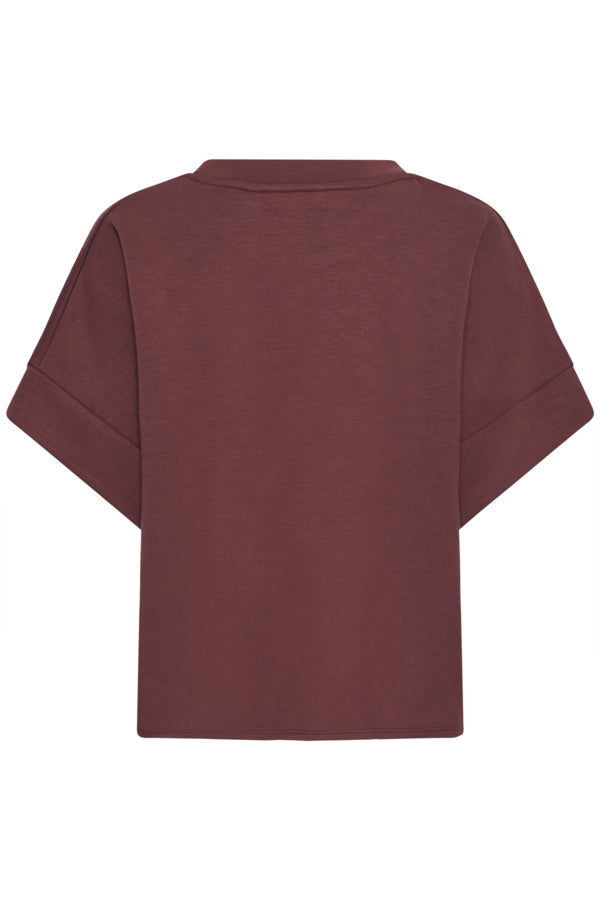 PUSTI Bana Super Soft Short Sleeve Sweatshirt in Wine Royale