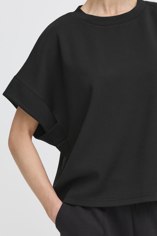 PUSTI Bana Super Soft Short Sleeve Sweatshirt in Black
