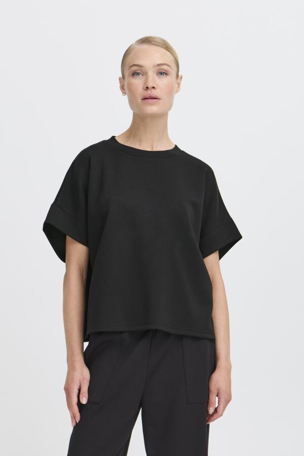 PUSTI Bana Super Soft Short Sleeve Sweatshirt in Black