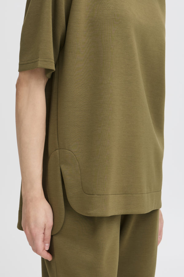 BANA 16 Super Soft Short Sleeve Sweatshirt in Kalamata Khaki Green