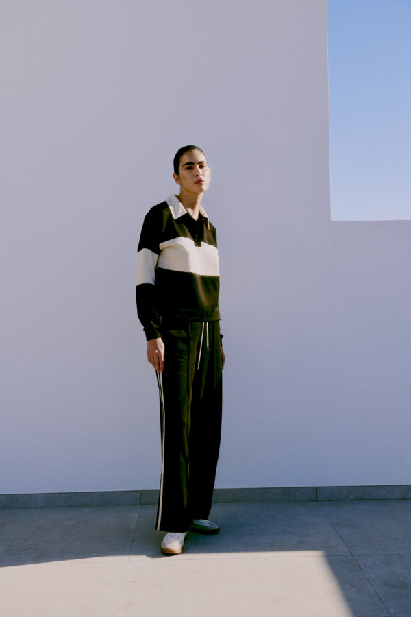 BANA 02 Side Stripe Super Soft Joggers in Black