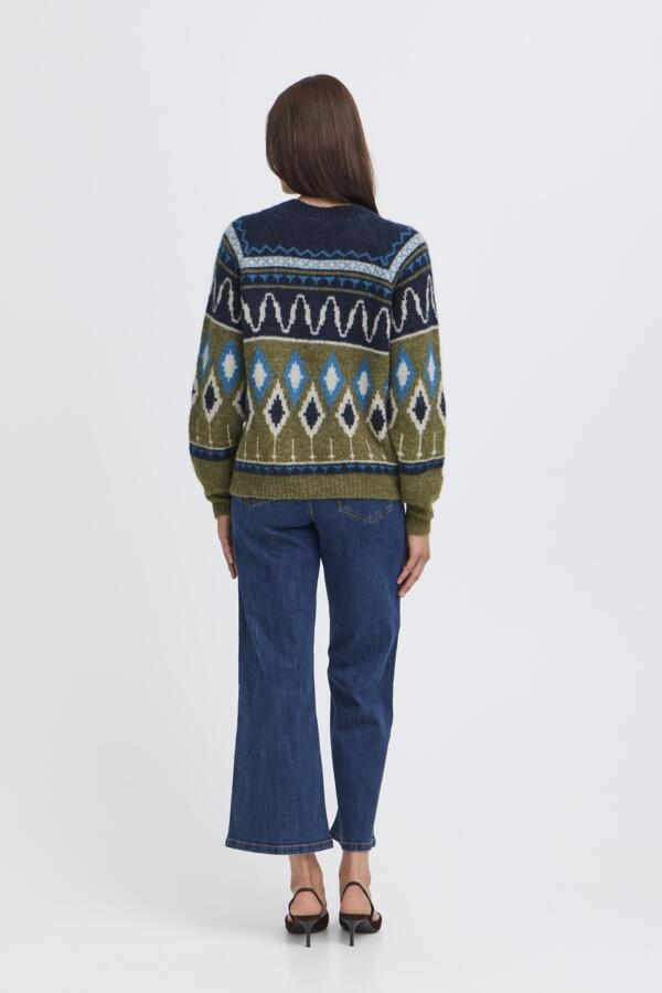 NAFTA Jaquard Blue and Green Fair Isle Jumper