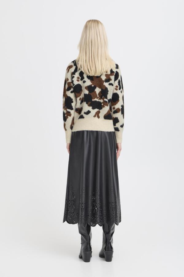 OMEA Cow Print Knit Wool Mix Jumper