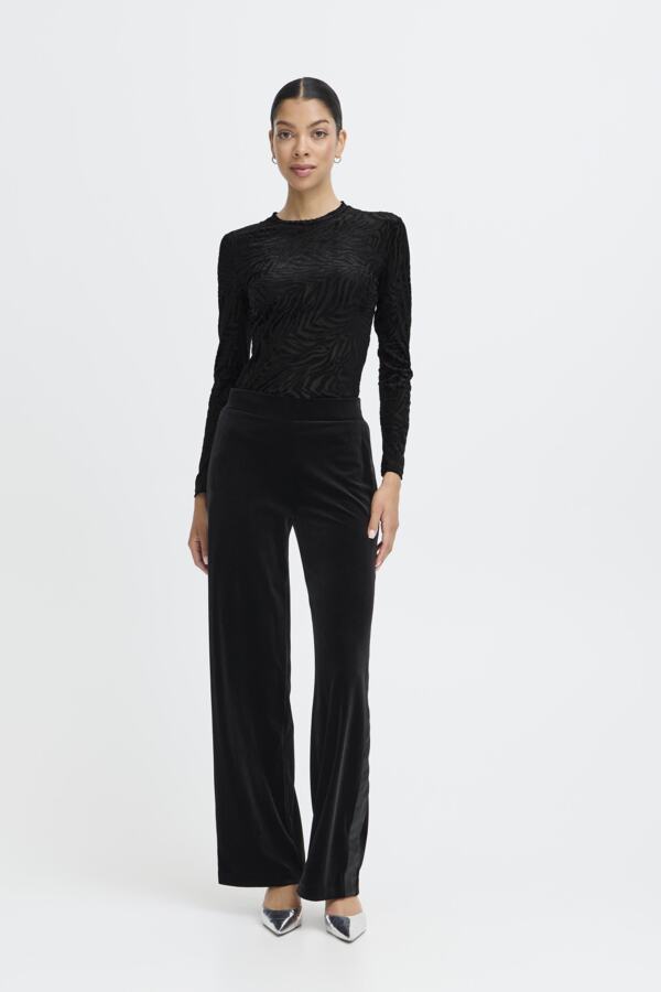 SHIRLEY Mesh Top in Black Velvet Zebra Print