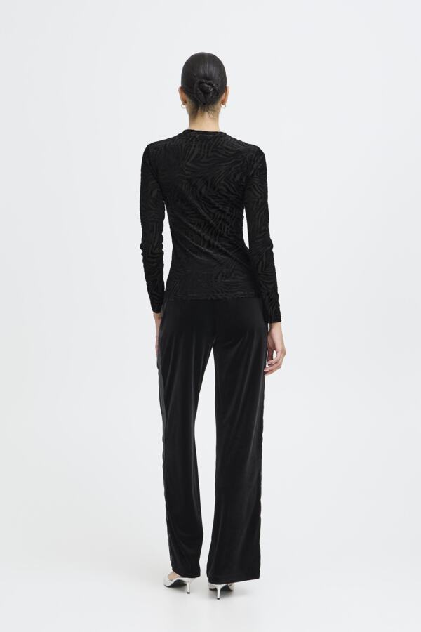SHIRLEY Mesh Top in Black Velvet Zebra Print