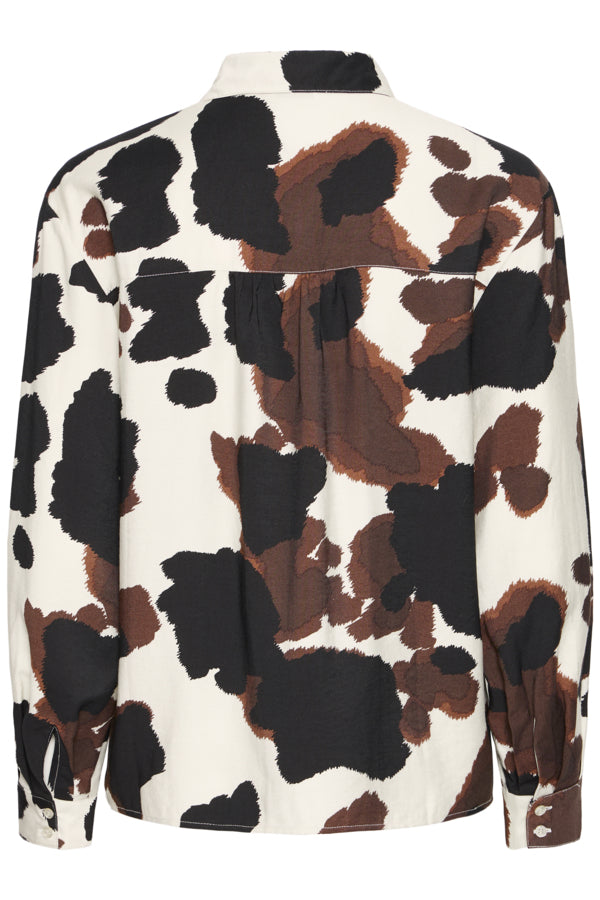 IHAMMA Cow Print Button Down Shirt