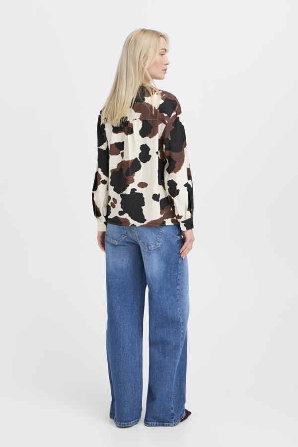 IHAMMA Cow Print Button Down Shirt