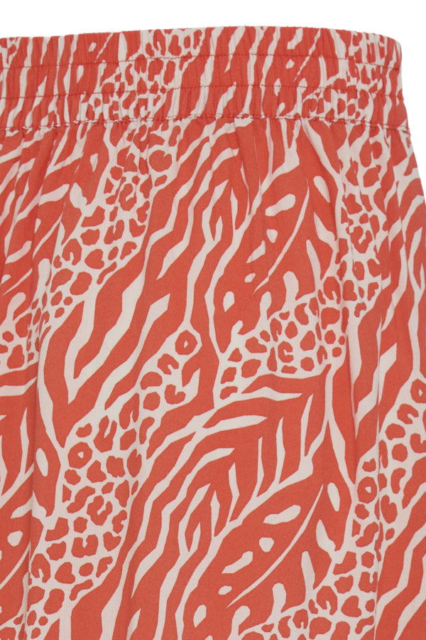 JOELLA Animal Mix Stripe Split Midi Skirt