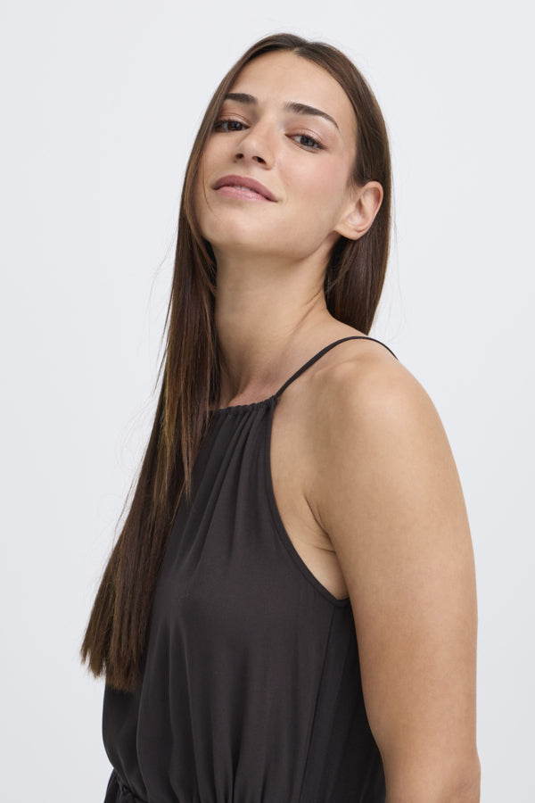 JOELLA Slip Midi Sun Dress in Classic Black