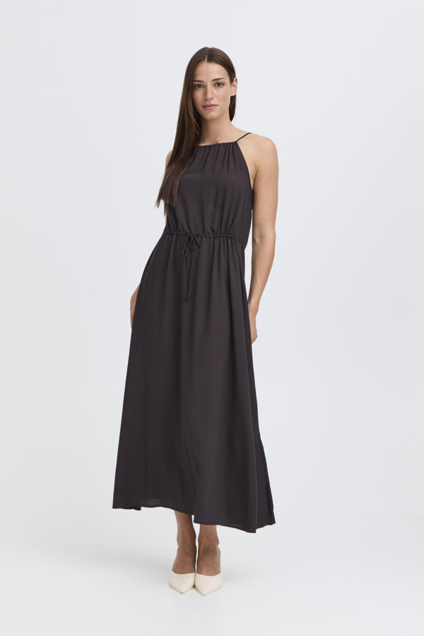JOELLA Slip Midi Sun Dress in Classic Black