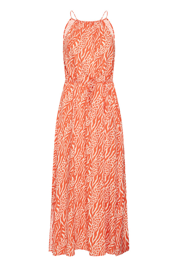 JOELLA Animal Mix Stripe Slip Midi Sun Dress
