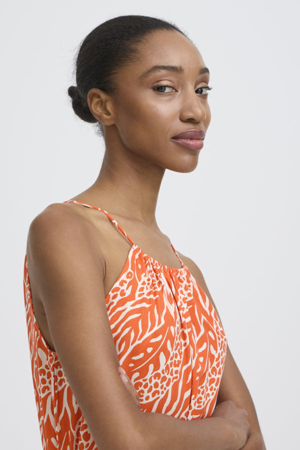 JOELLA Animal Mix Stripe Slip Midi Sun Dress