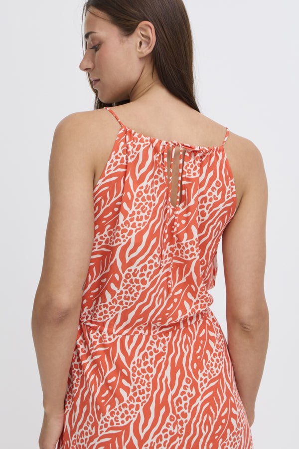 JOELLA Animal Mix Stripe Slip Midi Sun Dress